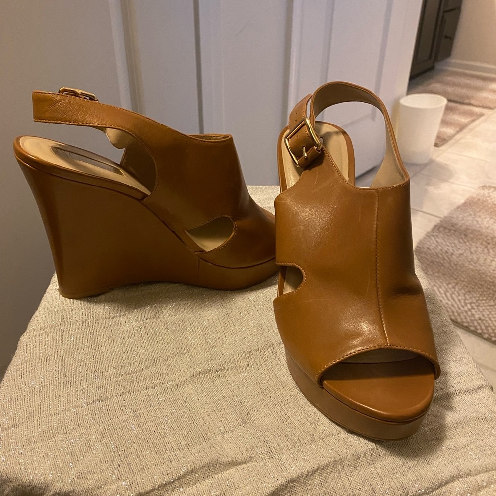 Camel color wedge. Inc from Macys. Great condition.